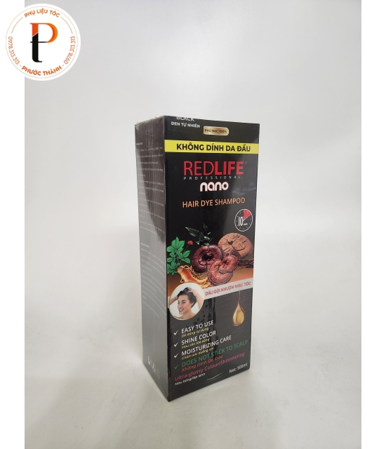 Gội phủ bạc RedLife, chăm sóc dưỡng ẩm, không dính da đầu (Màu Đen)