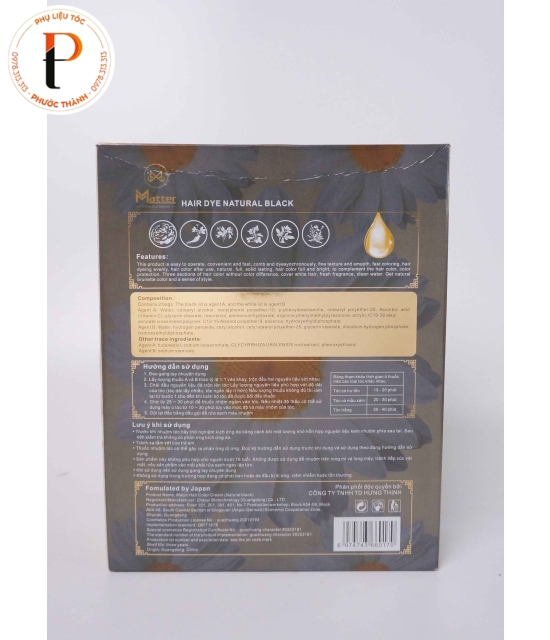 Thuốc Nhuộm Tóc Đen Tự Nhiên Matter – Phủ Bạc Nhanh, An Toàn, Tiện Lợi
