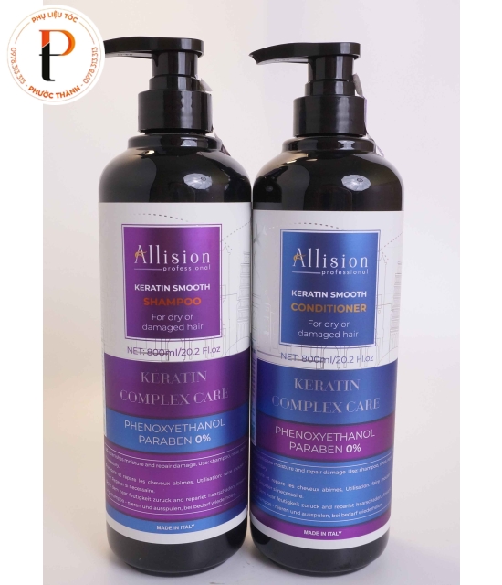 Dầu gội, xả Allision Keratin dành cho tóc khô và hư tổn.